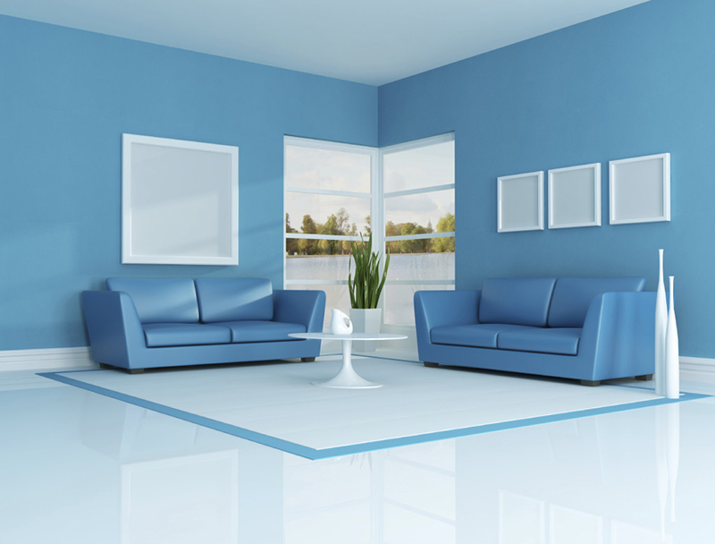 tường nội thất màu xanh dương là sự lựa chọn hoàn hảo cho gia chủ tuổi Kỷ Tỵ