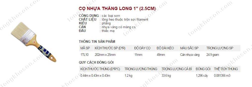 Chổi quét sơn Thanh Bình cán nhựa Thăng Long 2.5cm