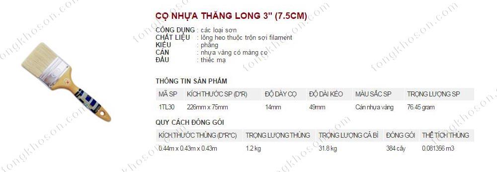 Chổi quét sơn Thanh Bình cán nhựa Thăng Long 7.5cm