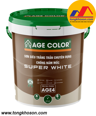 Sơn Agecolor siêu trắng trần chuyên dụng chống nấm mốc Age4