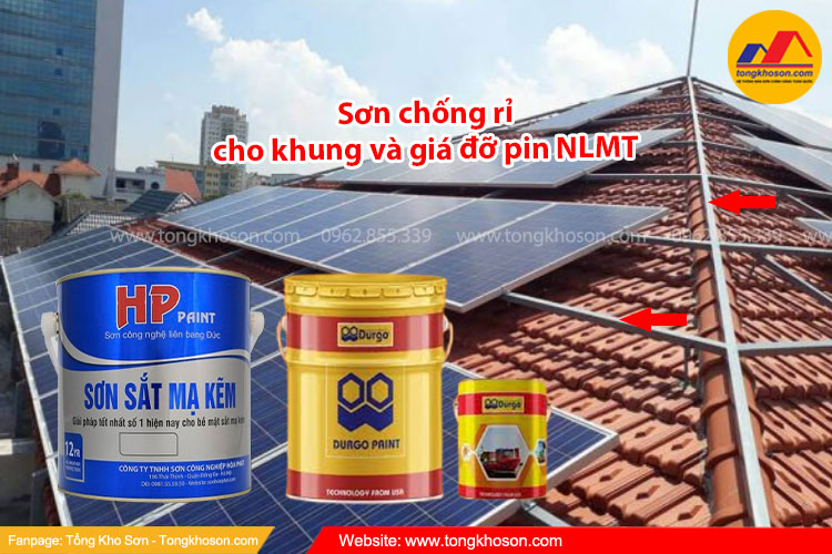 Sơn chống rỉ cho khung và giá đỡ pin năng lượng mặt trời 