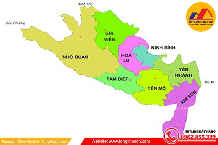 Cung cấp sơn đến 6 huyện và 2 thành phố