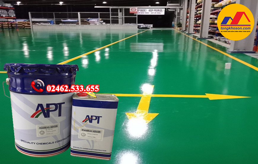 sơn Epoxy sàn nhà xưởng APT ADO20 gốc dầu hệ lăn