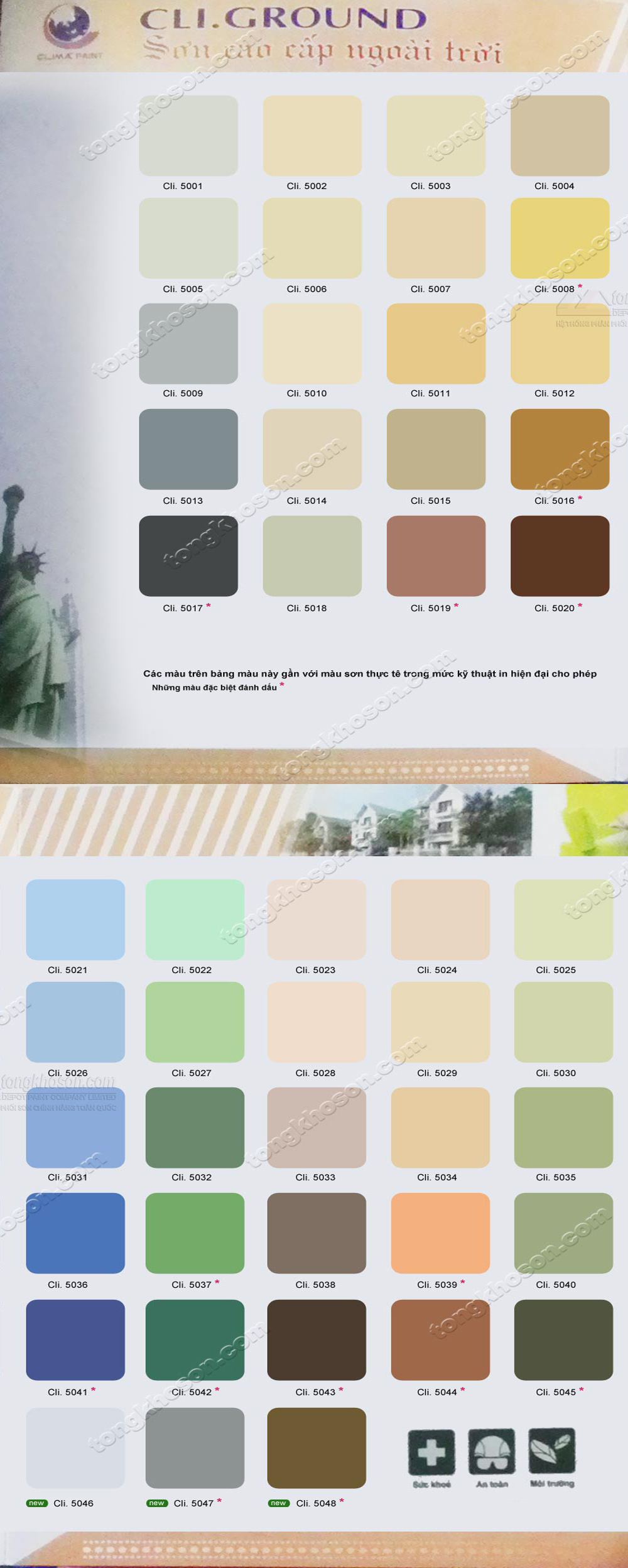 Bảng màu sơn Clima Ground ngoài trời