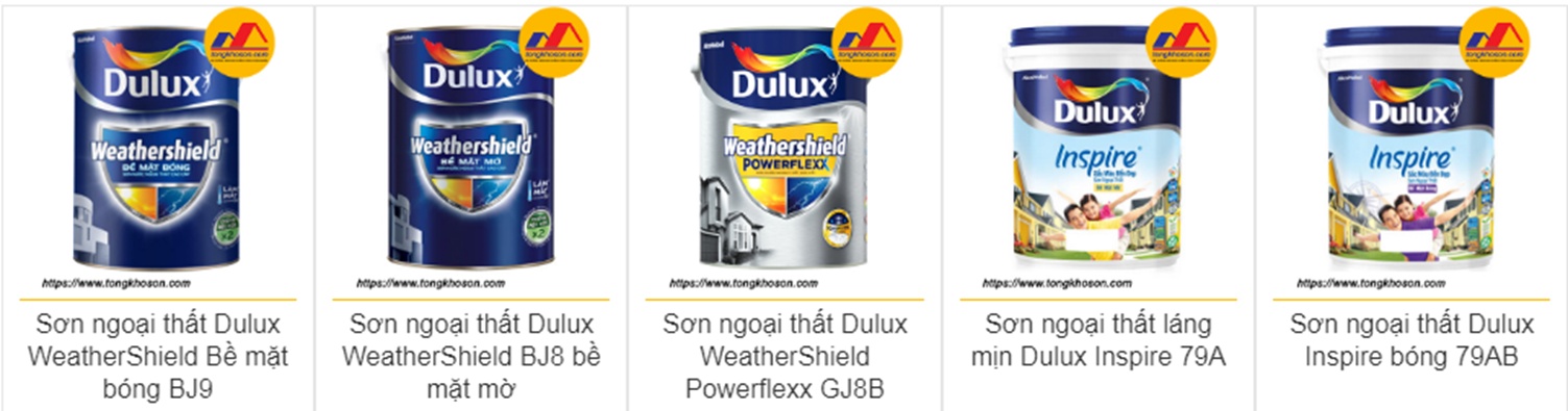 danh sach son ngoai that dulux