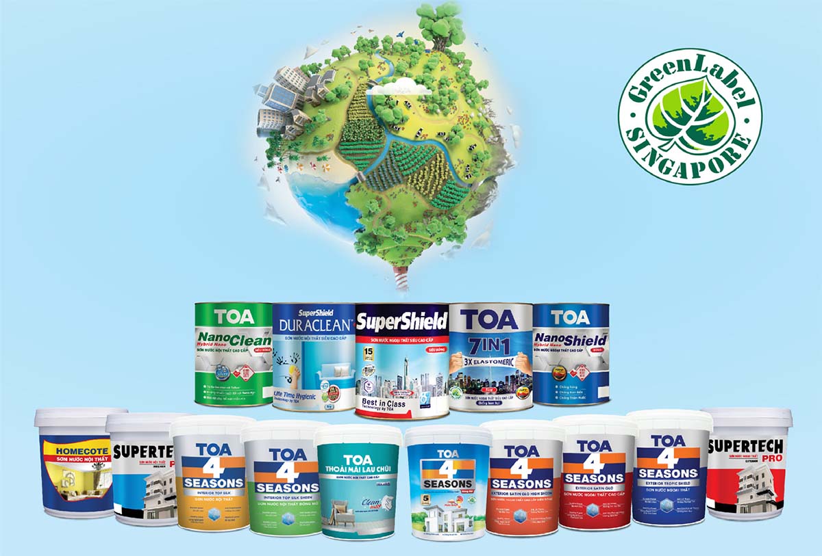 các sản phẩm sơn Toa đạt chứng nhận Green Label