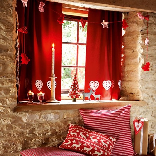 Trang trí noel với tông màu đỏ
