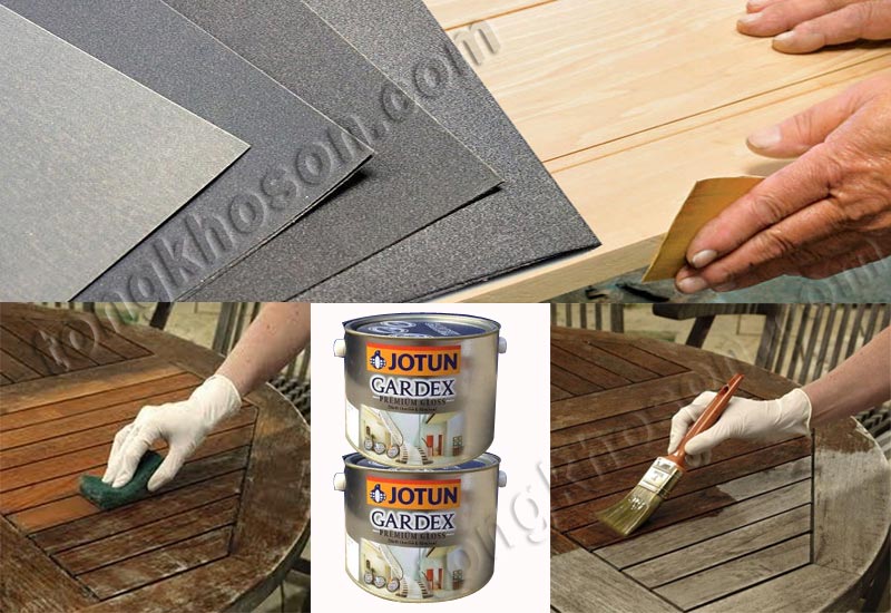 sơn dầu thi công trên cửa gỗ