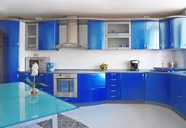 phòng bếp màu xanh nước biển 