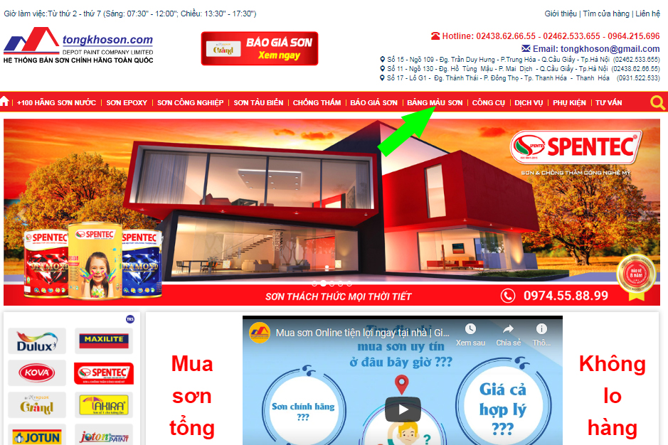 Chọn bảng màu sơn