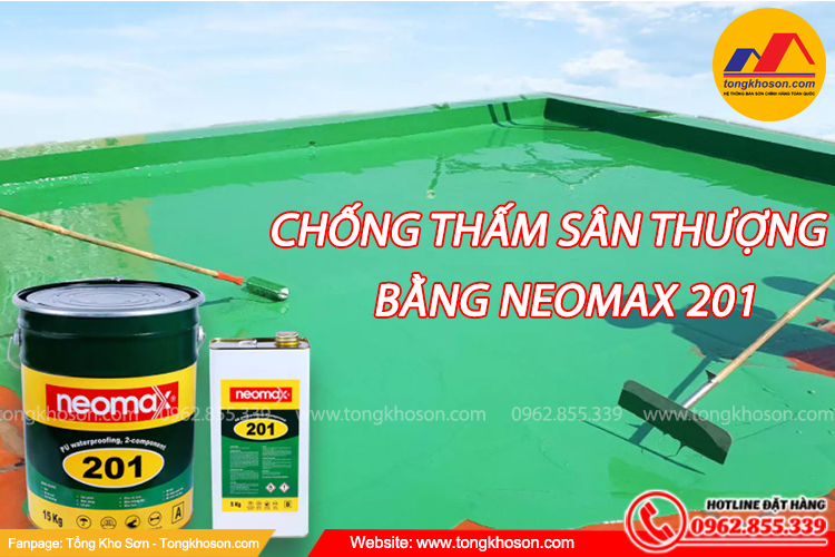 Cách chống thấm sân thượng đã lát gạch bằng neomax 201
