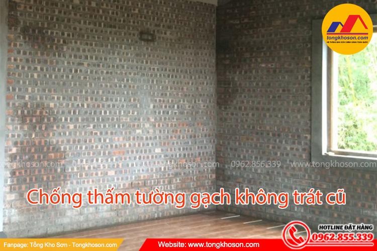 chống thấm từng gạch không trát - tường cũ