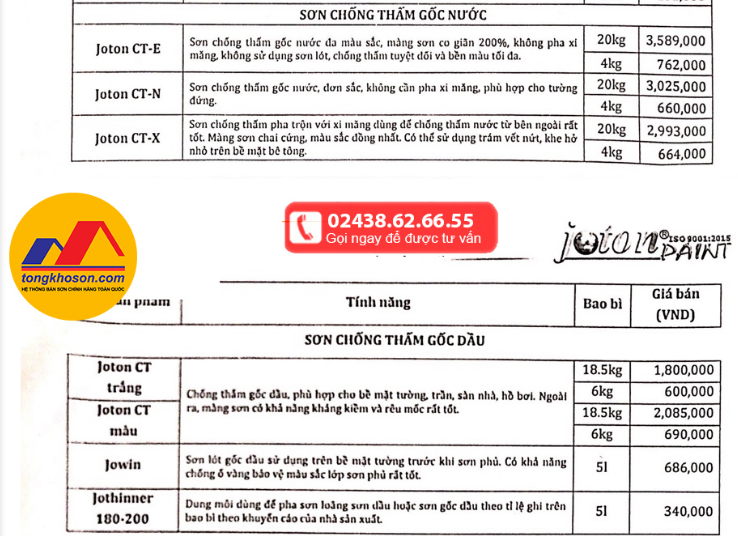 Giá sơn chống thấm Kova