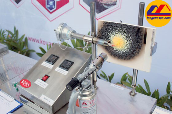 sơn chống cháy Kova sau khi đốt