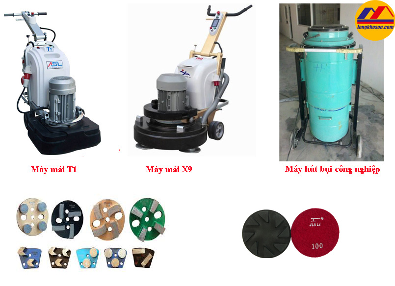  Danh sách máy móc, vật tư cần có khi tiến hành mài sàn bê tông