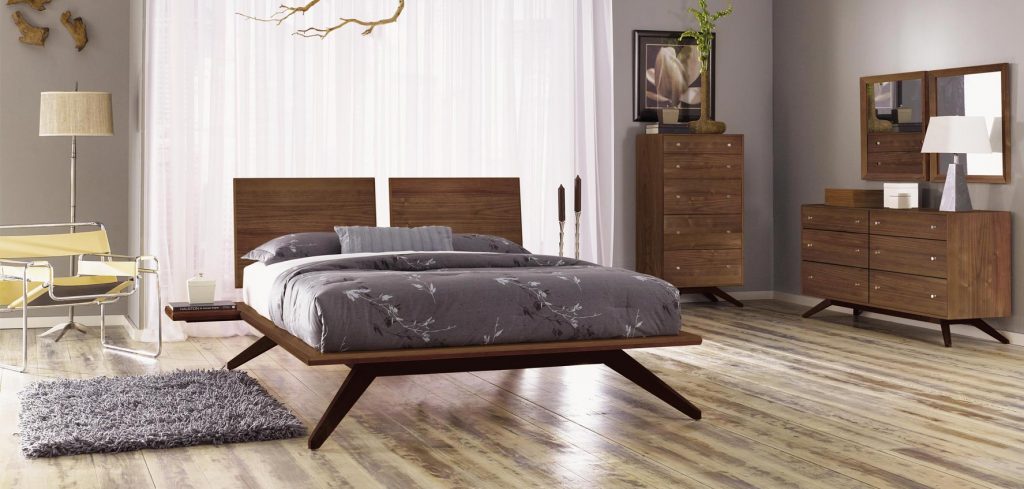 giường với thiết kế màu óc chó