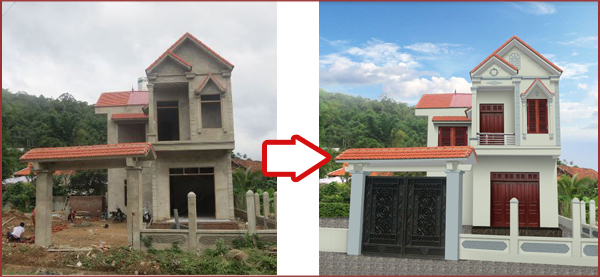 Phối màu sơn nhà cũ và mới