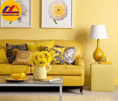 Sơn phòng khách đẹp cho người mệnh kim