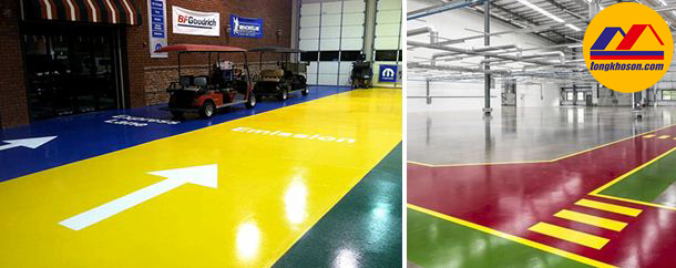 Sàn Epoxy phân màu theo khu vực