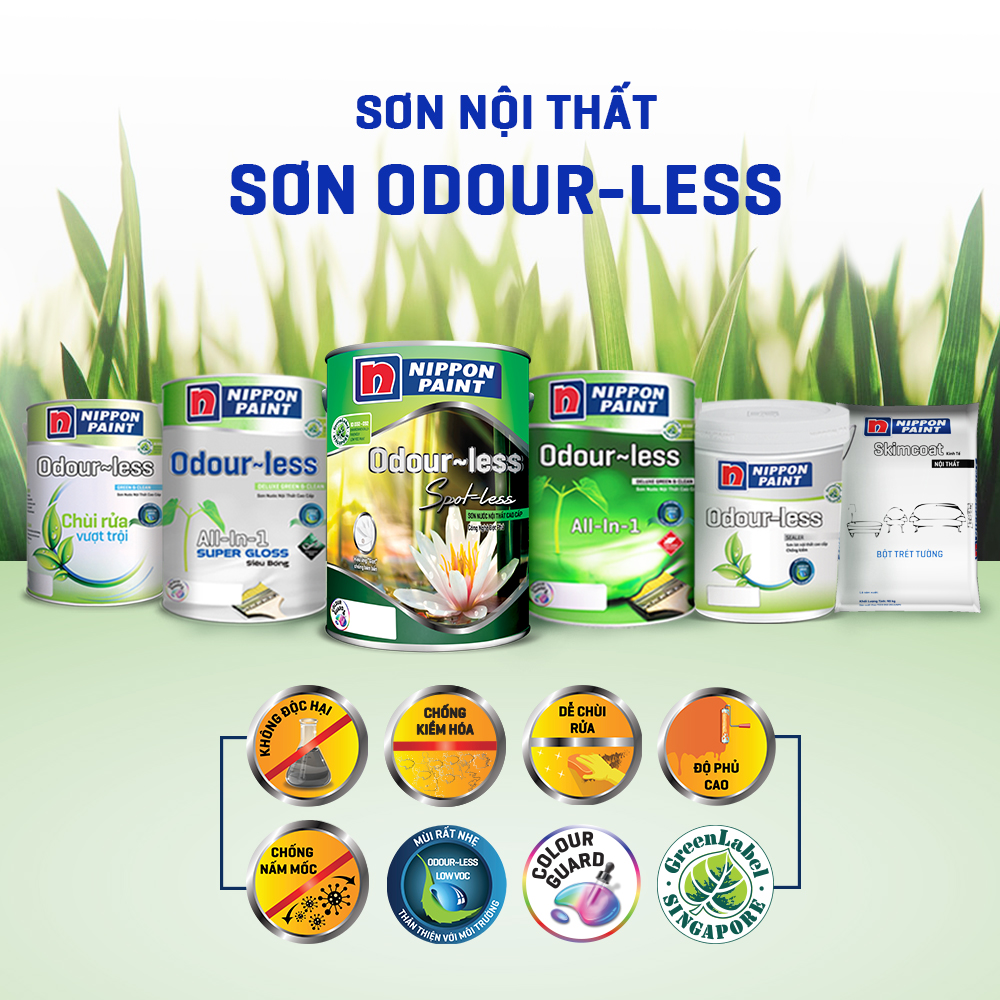 Sơn Nippon nội thất Odourless - sơn cho cuộc sống trong lành khỏe mạnh