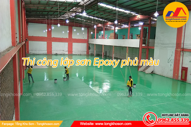 thi công lớp sơn Epoxy phủ màu