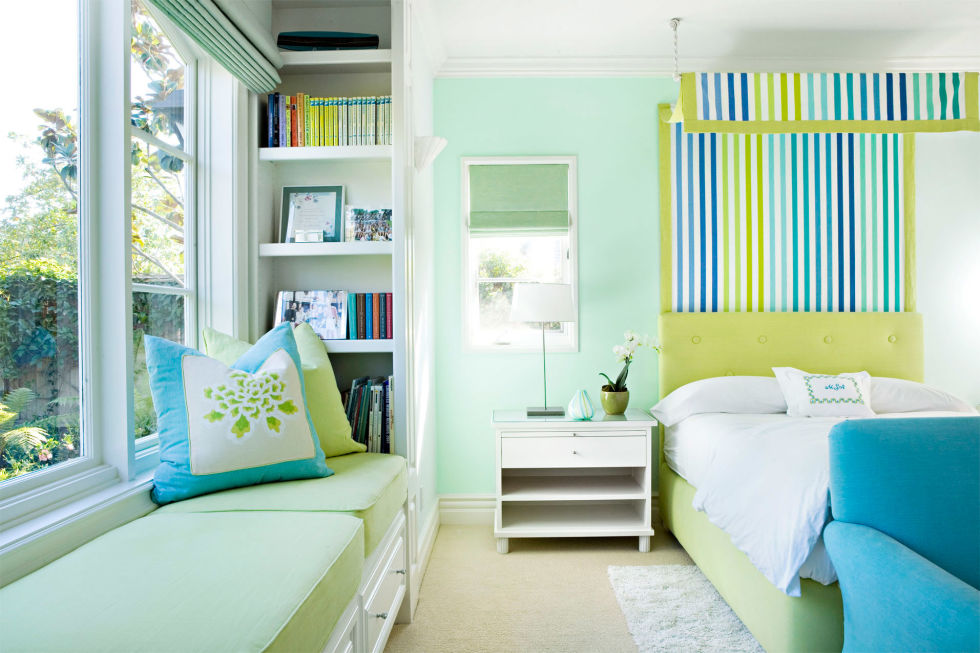 Các mẫu thiết kế sơn phòng ngủ màu xanh tuyệt đẹp cho gia đình Xanh-ngoc