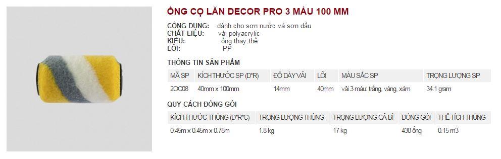 Ống lu lăn sơn Thanh BÌnh 3 màu 100mm