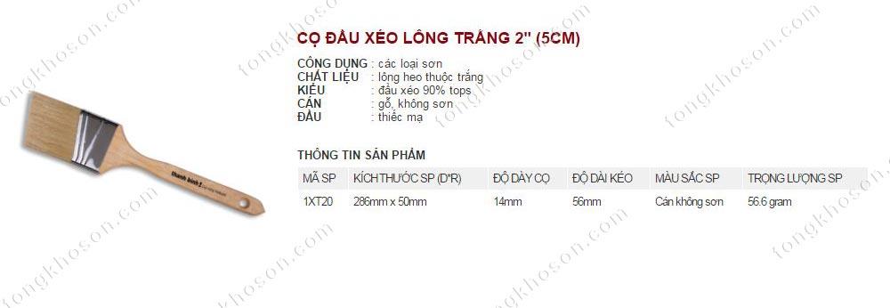Chổi quét sơn Thanh Bình đầu xéo lông trắng 5cm