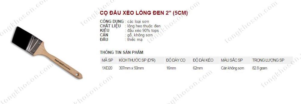 Chổi quét sơn Thanh Bình đầu xéo lông đen 5cm