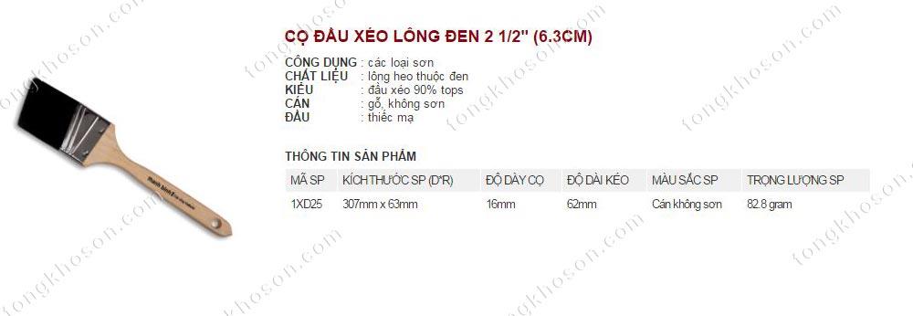 Chổi quét sơn Thanh Bình đầu xéo lông đen 6.3cm