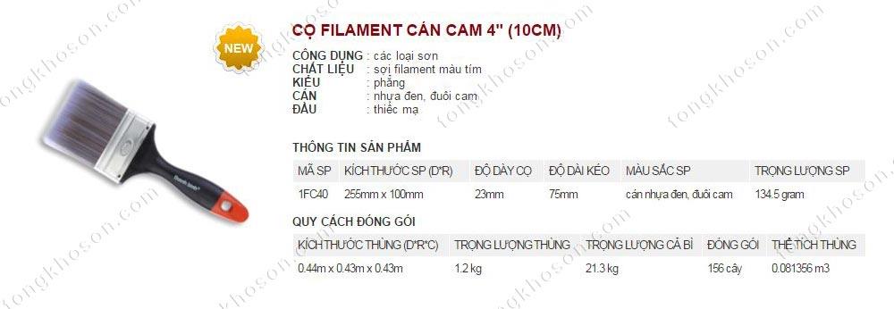 Chổi quét sơn Thanh Bình Filament cán cam 10cm