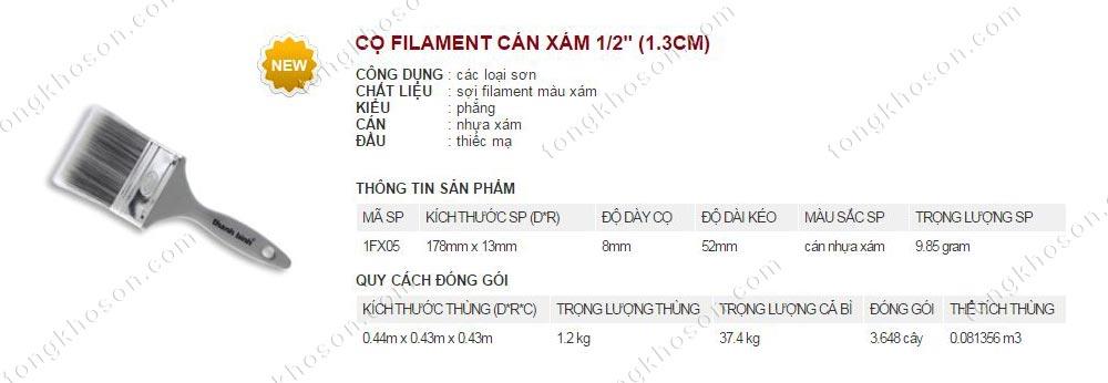 Chổi quét sơn Thanh Bình Filament cán xám 1.3cm