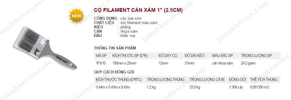 Chổi quét sơn Thanh Bình Filament cán xám 2.5cm