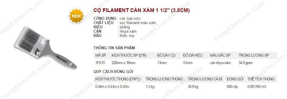 Chổi quét sơn Thanh Bình Filament cán xám 3.8cm