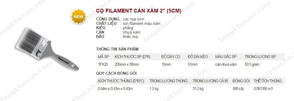 Chổi quét sơn Thanh Bình Filament cán xám 5cm