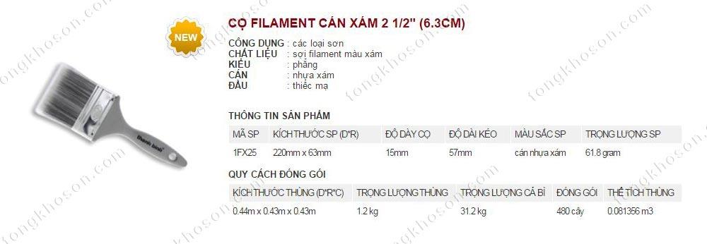 Chổi quét sơn Thanh Bình Filament cán xám 6.3cm