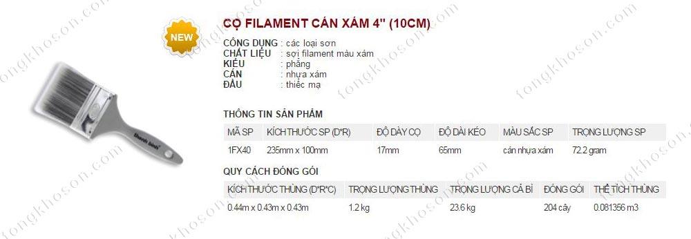 Chổi quét sơn Thanh Bình Filament cán xám 10cm