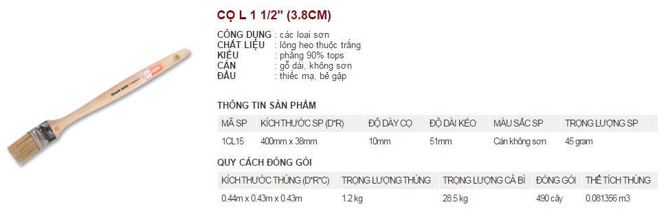 Chổi quét sơn Thanh Bình chữ L 3.8cm
