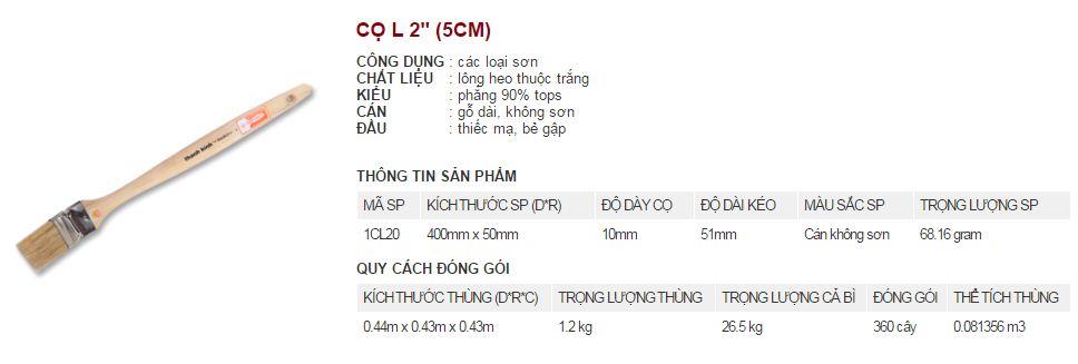 Chổi quét sơn Thanh Bình chữ L 5cm