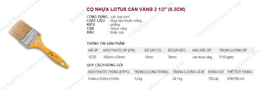 Chổi nhựa Lotus cán vàng Thanh bình 6.3cm