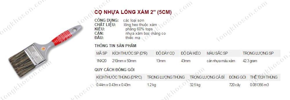 Chổi quét sơn Thanh Bình cán nhựa lông xám 5cm