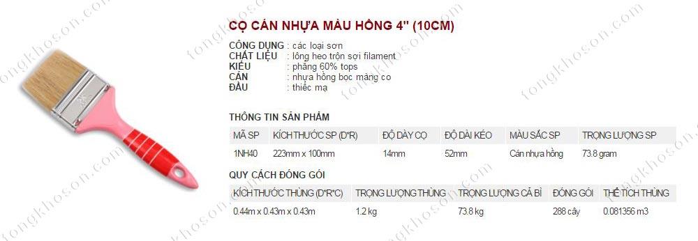 Chổi quét sơn Thanh Bình cán nhựa màu hồng 10cm
