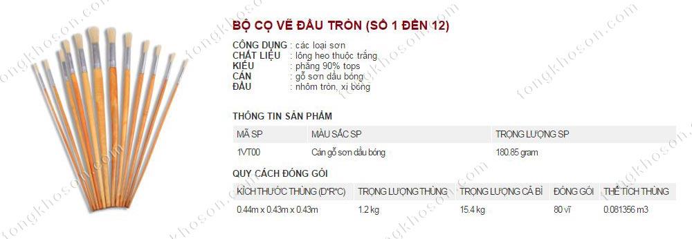 chổi vẽ thanh bình đầu tròn