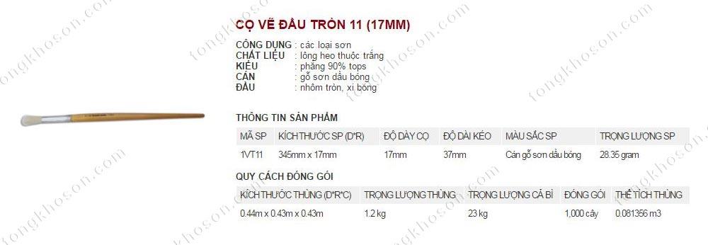 Chổi vẽ Thanh Bình đầu tròn 11 (17mm)