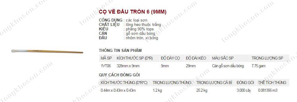 Chổi vẽ Thanh Bình đầu tròn 6(9mm)