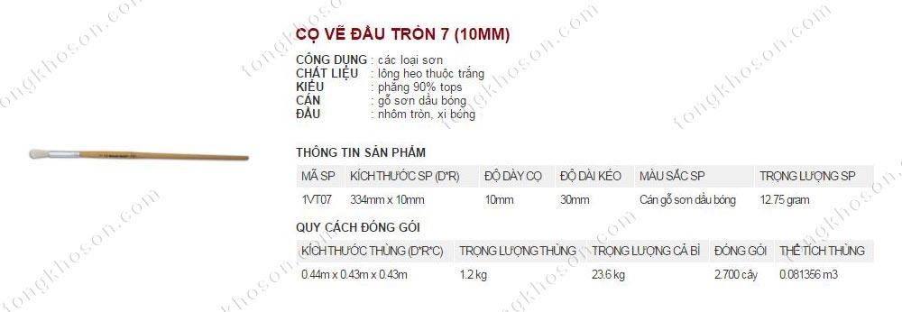 Chổi vẽ Thanh Bình đầu tròn 7(10mm)