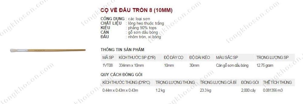 Chổi vẽ Thanh Bình đầu tròn 8 (10mm)