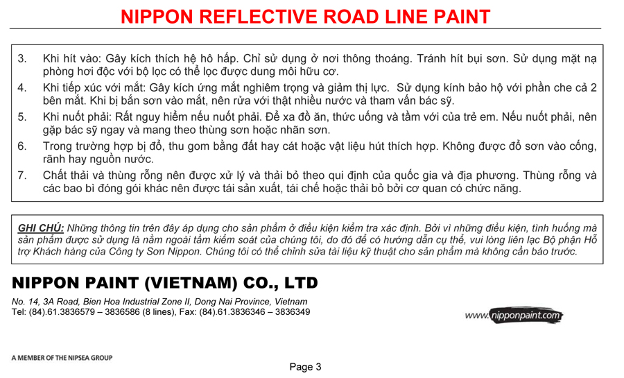 tài liệu kỹ thuật sơn phản quang Nippon