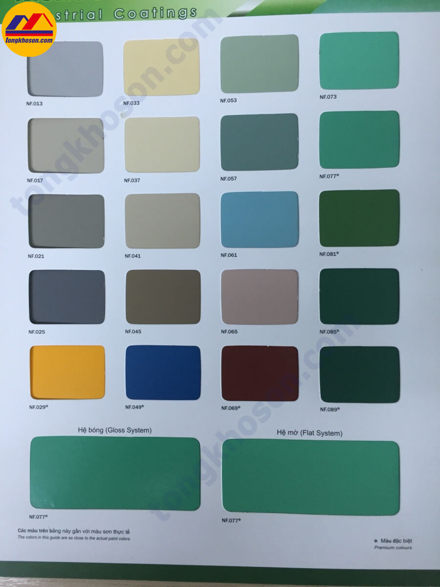 Bảng màu sơn Epoxy Nishu