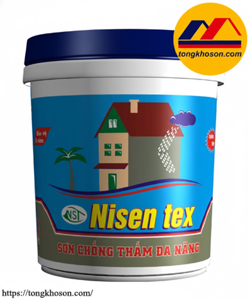 Sơn chống thấm Nisen tex pha xi măng Sơn chống thấm Nisen tex pha xi măng